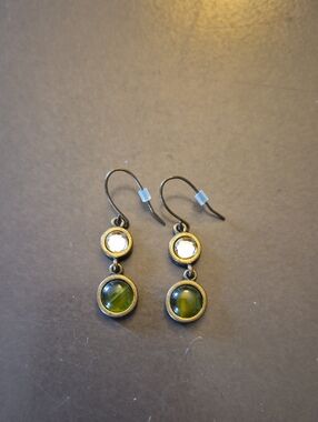 🌸 BOGO #15. Green Glass Earrings